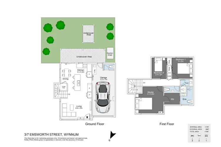 Floorplan of Homely townhouse listing, 3/7 Emsworth Street, Wynnum QLD 4178