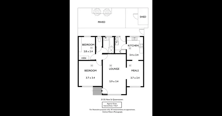 Floorplan of Homely unit listing, 3/135 New Street, Queenstown SA 5014