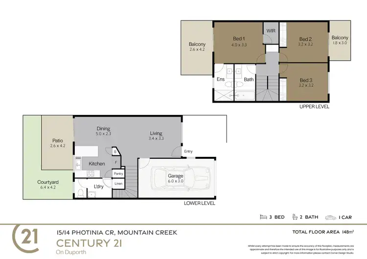Floorplan of Homely townhouse listing, 15/14 Photinia Crescent, Mountain Creek QLD 4557