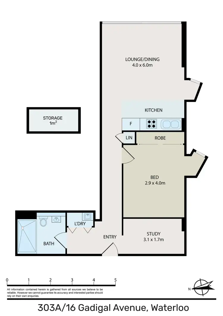 Floorplan of Homely apartment listing, 303/16 Gadigal Avenue, Waterloo NSW 2017