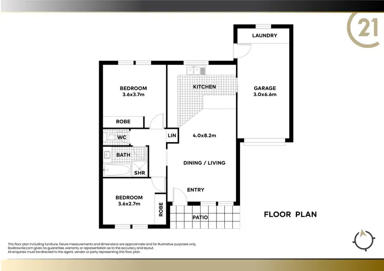 Floorplan of Homely villa listing, 1/19 Florina Close, Cardiff South NSW 2285