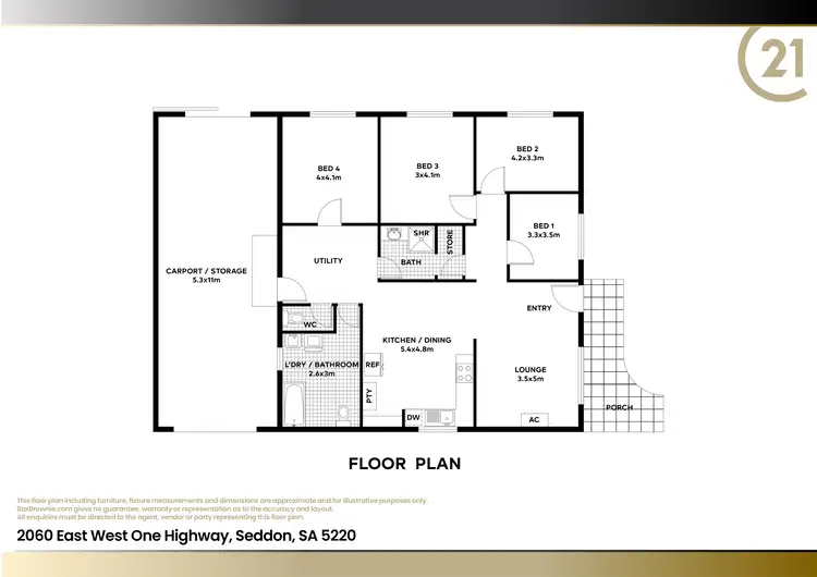 Floorplan of Homely rural property listing, 2060 East West One Highway, Seddon SA 5223