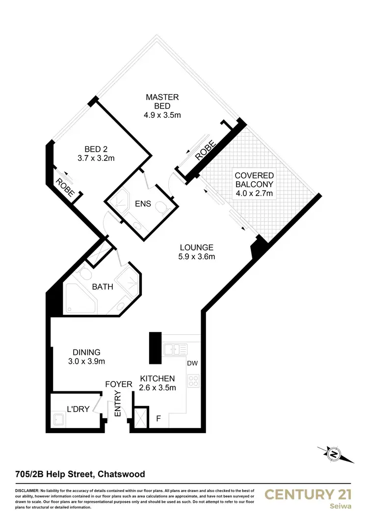 Floorplan of Homely apartment listing, 705/2b Help Street, Chatswood NSW 2067