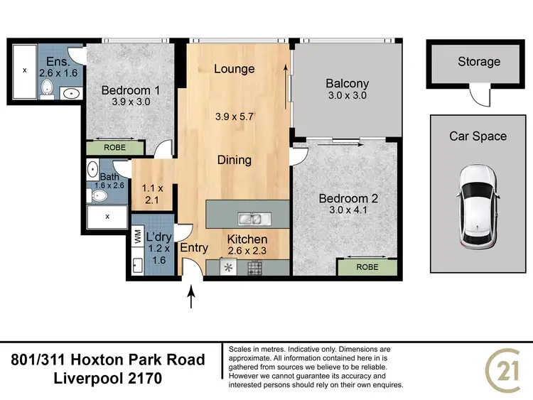 Floorplan of Homely apartment listing, 801/311 Hume Highway, Liverpool NSW 2170