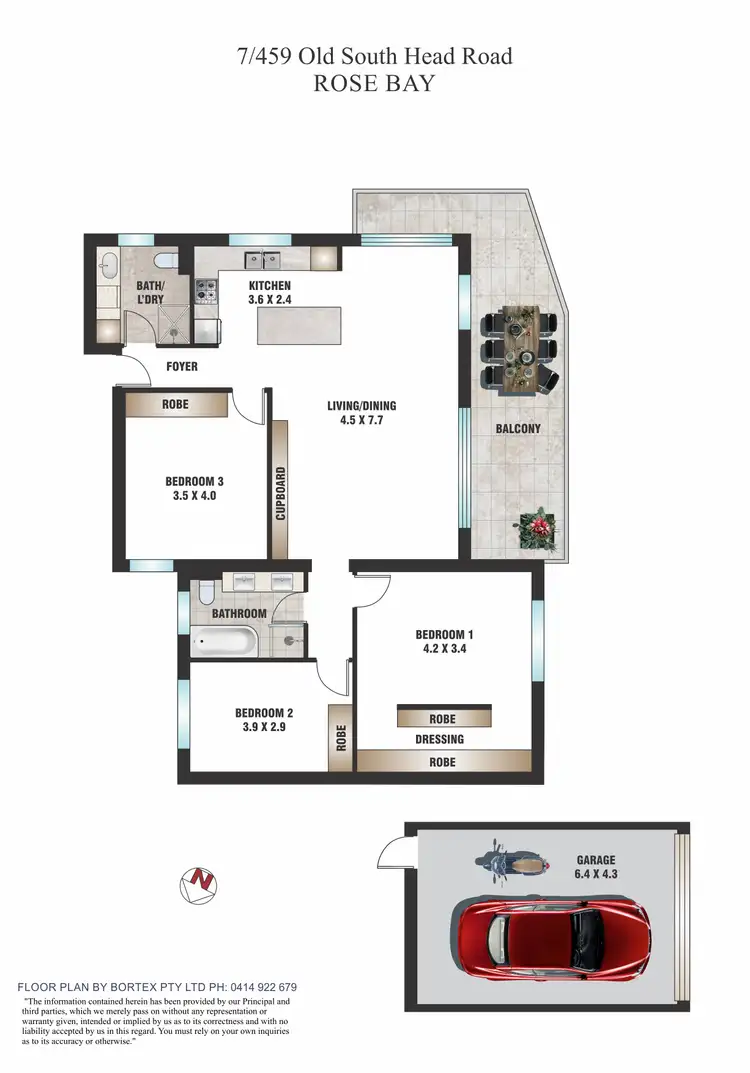 Floorplan of Homely apartment listing, 7/459 Old South Head Road, Rose Bay NSW 2029