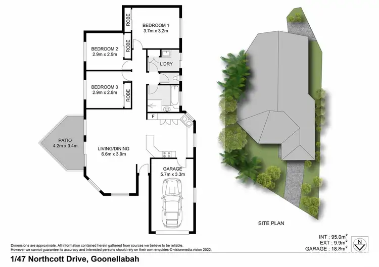 Floorplan of Homely unit listing, 1/47 Northcott Drive, Goonellabah NSW 2480
