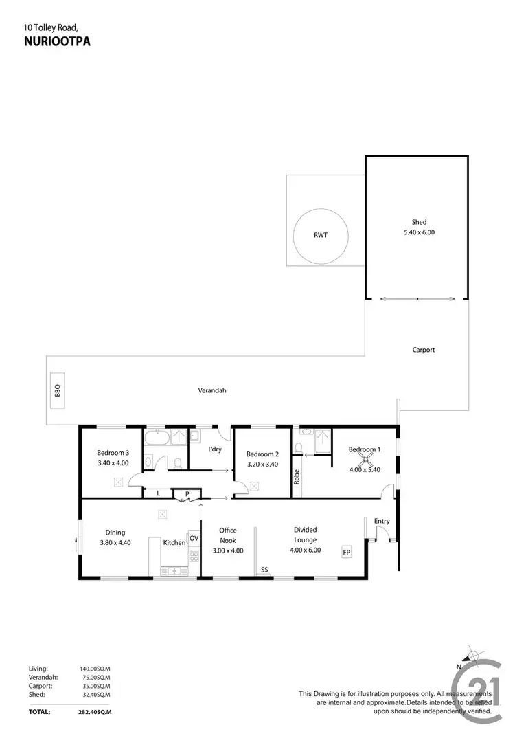 Floorplan of Homely house listing, 10 Tolley Road, Nuriootpa SA 5355