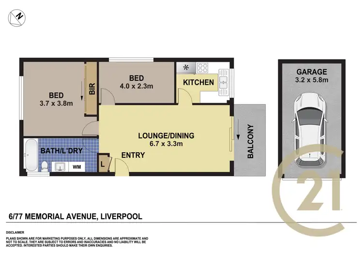 Floorplan of Homely unit listing, 6/77 Memorial Avenue, Liverpool NSW 2170