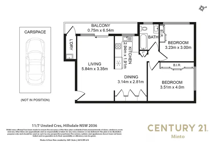Floorplan of Homely unit listing, 11/7 Unsted Crescent, Hillsdale NSW 2036