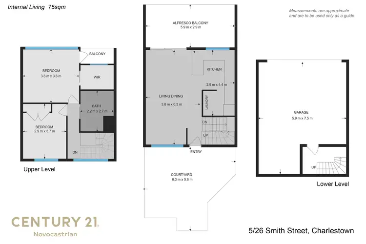 Floorplan of Homely townhouse listing, 5/26 Smith Street, Charlestown NSW 2290
