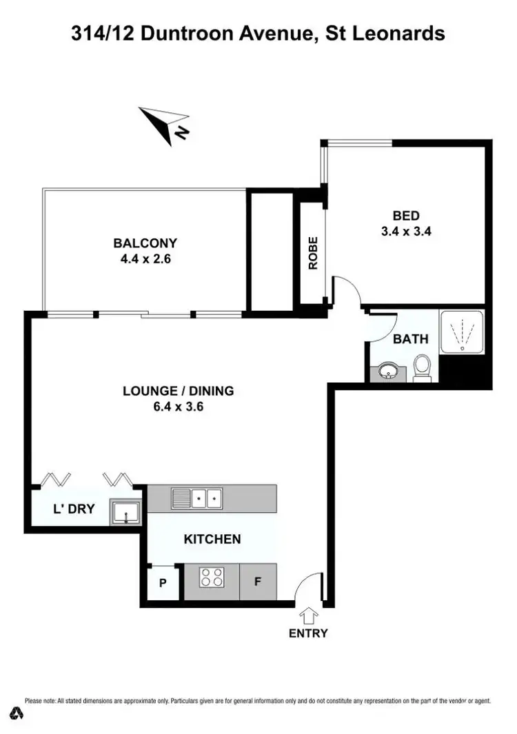 Floorplan of Homely apartment listing, 314/12 Duntroon Ave, St Leonards NSW 2065