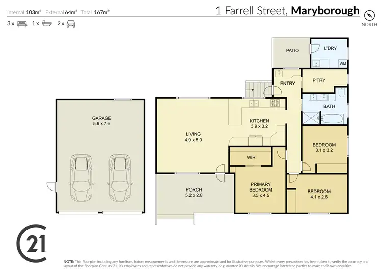Floorplan of Homely house listing, 1 Farrell Street, Maryborough QLD 4650