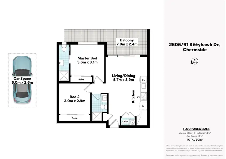 Floorplan of Homely apartment listing, 2506/91 Kittyhawk Drive, Chermside QLD 4032
