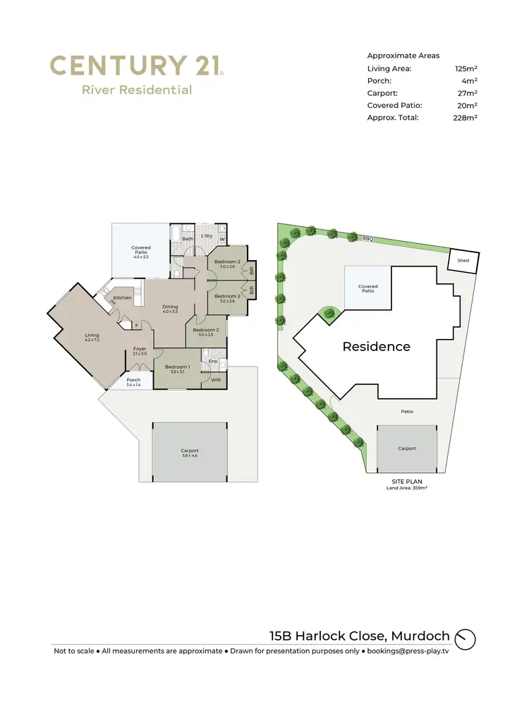 Floorplan of Homely semi-detached listing, 15B Harlock Close, Murdoch WA 6150
