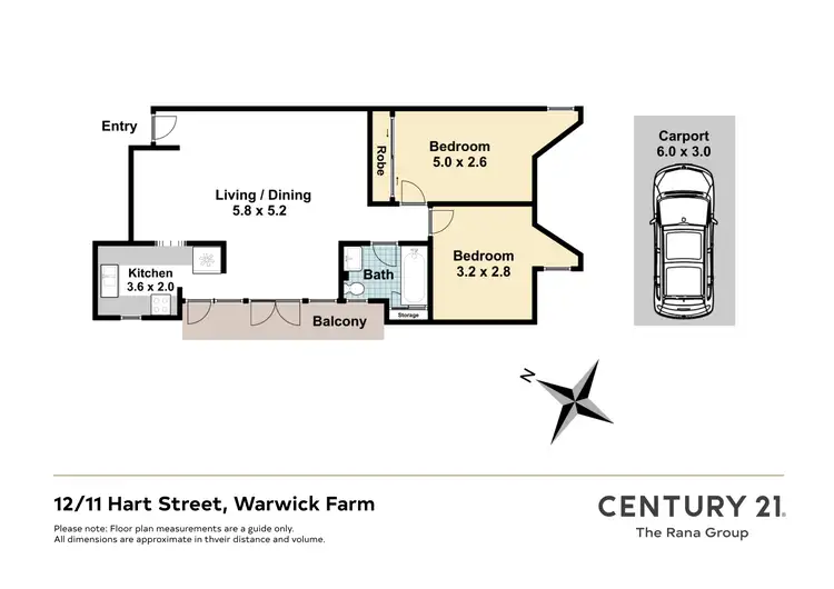 Floorplan of Homely unit listing, 12 11 Hart Street, Warwick Farm NSW 2170