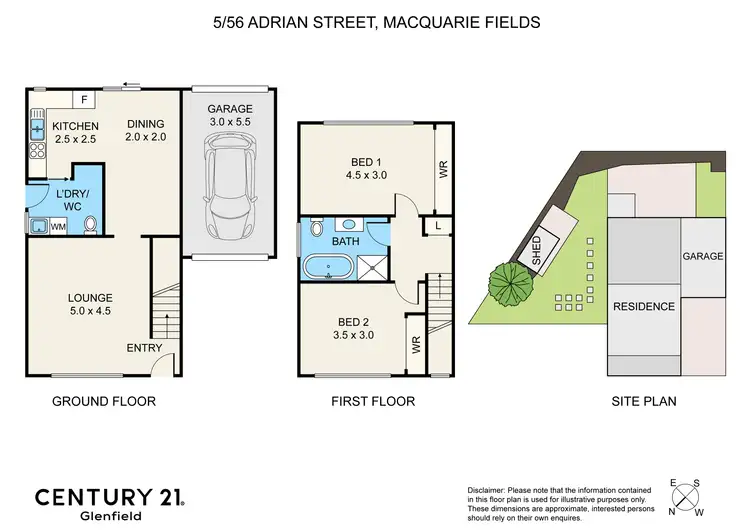 Floorplan of Homely townhouse listing, 5/56 Adrian Street, Macquarie Fields NSW 2564
