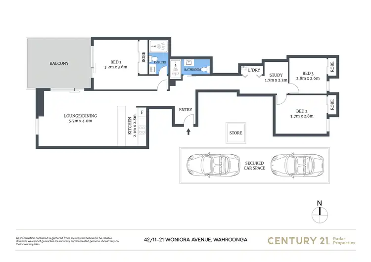 Floorplan of Homely apartment listing, 42/11-21 Woniora Avenue, Wahroonga NSW 2076