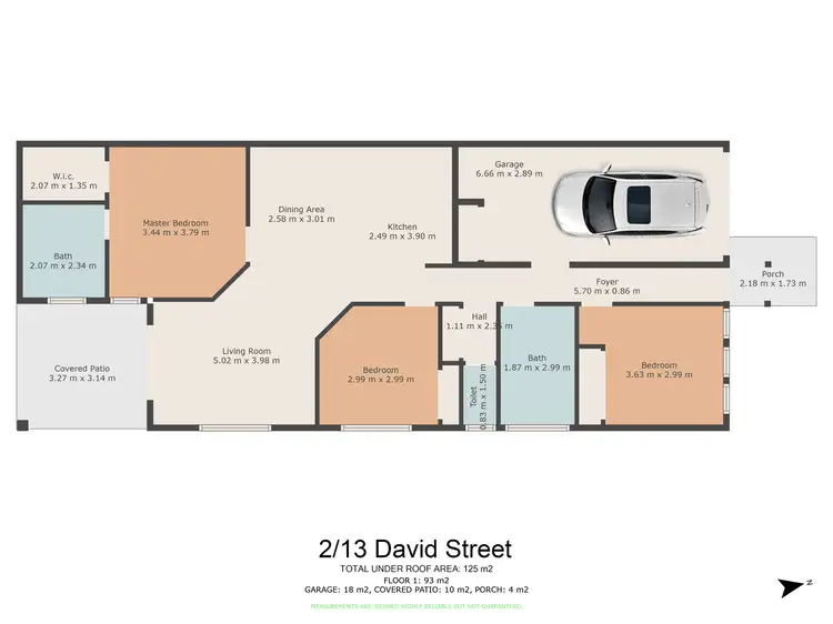 Floorplan of Homely semi-detached listing, 2/13 David Street, Gympie QLD 4570