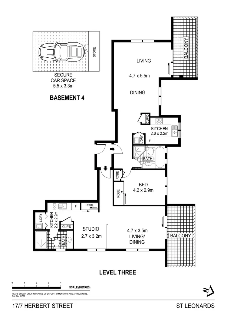 Floorplan of Homely apartment listing, 17/7 Herbert Street, St Leonards NSW 2065