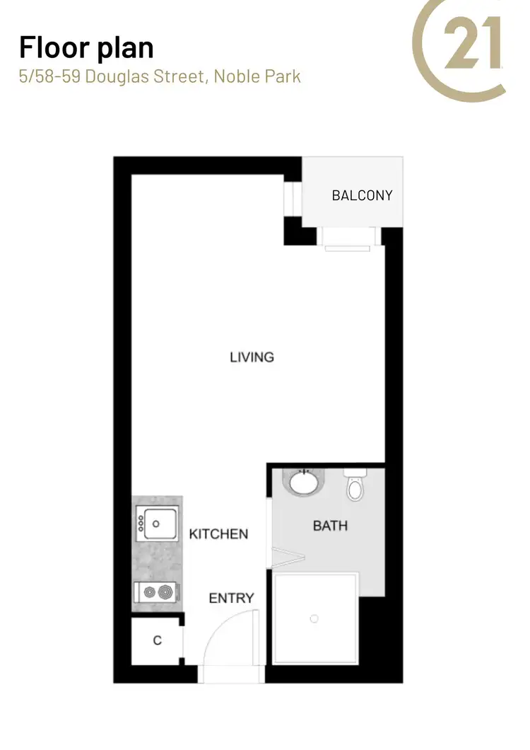 Floorplan of Homely apartment listing, 5/58-59 Douglas Street, Noble Park VIC 3174