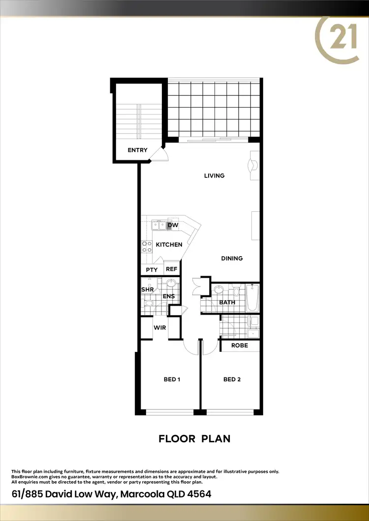 Floorplan of Homely unit listing, 61/885 David Low Way, Marcoola QLD 4564