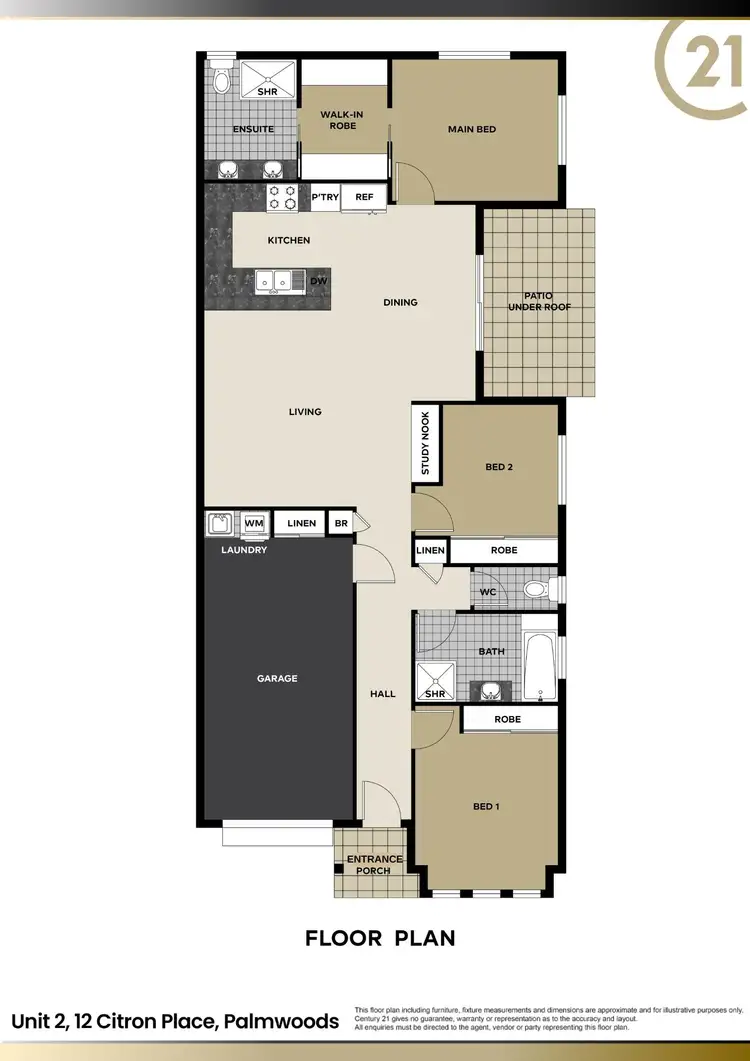 Floorplan of Homely semi-detached listing, 2/12 Citron Place, Palmwoods QLD 4555