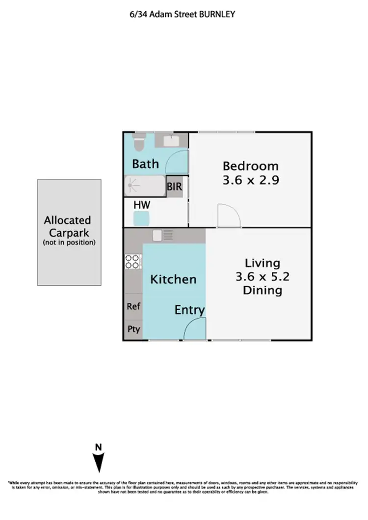 Floorplan of Homely unit listing, 6/34 Adam Street, Burnley VIC 3121
