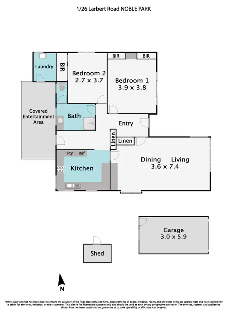 Floorplan of Homely unit listing, 1/26 Larbert Road, Noble Park VIC 3174