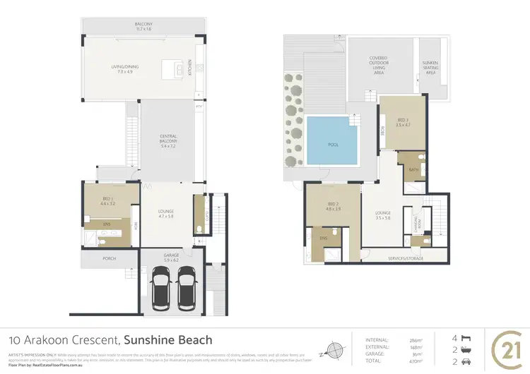 Floorplan of Homely house listing, 10 Arakoon Crescent, Sunshine Beach QLD 4567