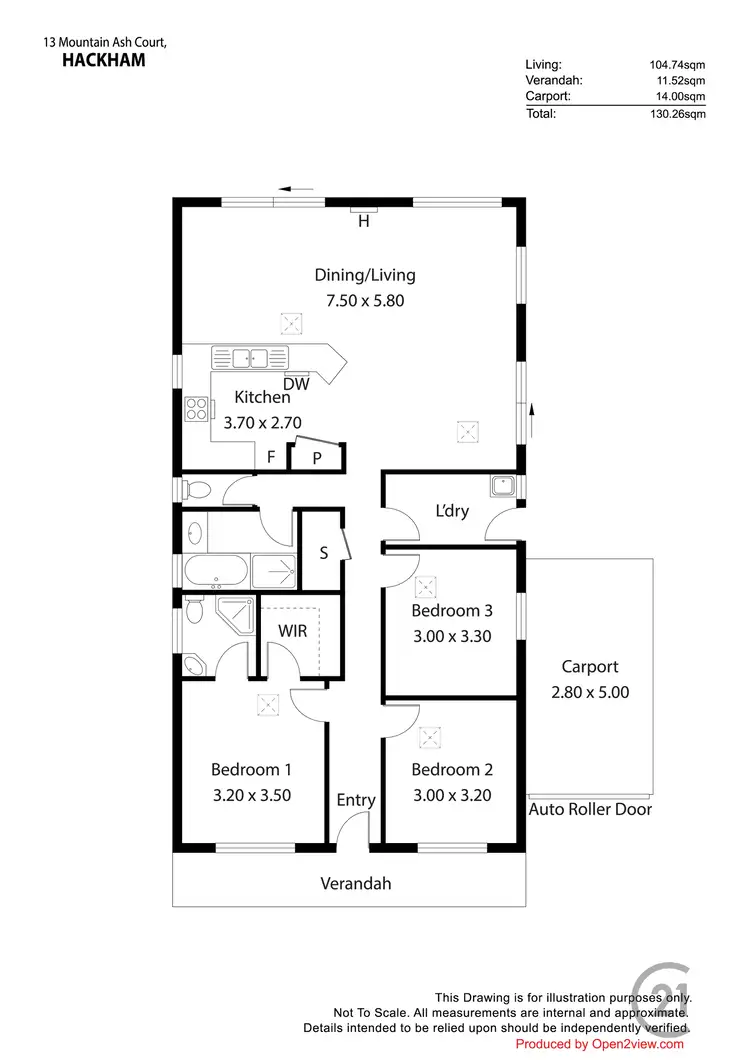 Floorplan of Homely house listing, 13 Mountain Ash Court, Hackham SA 5163