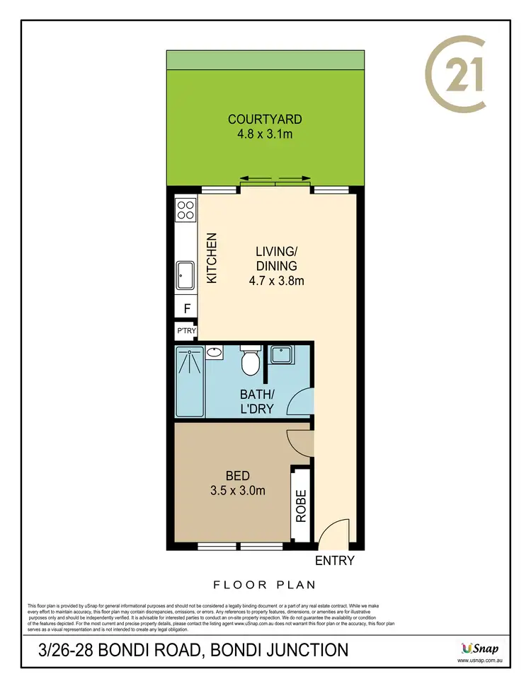 Floorplan of Homely apartment listing, 3/28 Bondi Road, Bondi Junction NSW 2022