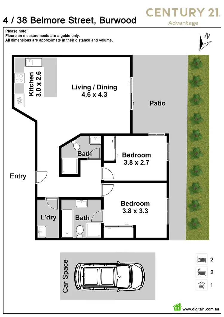 Floorplan of Homely unit listing, 4/38 Belmore Street, Burwood NSW 2134