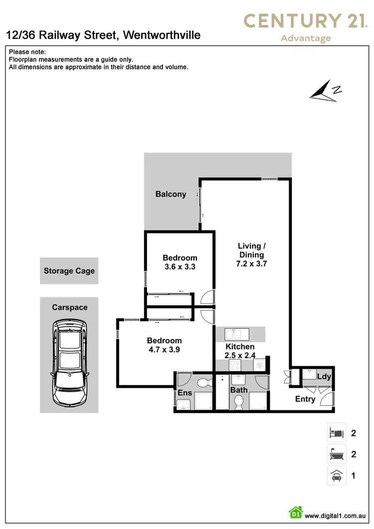 Floorplan of Homely unit listing, 12/36 Railway Street, Wentworthville NSW 2145