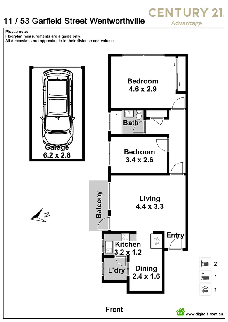 Floorplan of Homely unit listing, 11/53 Garfield Street, Wentworthville NSW 2145