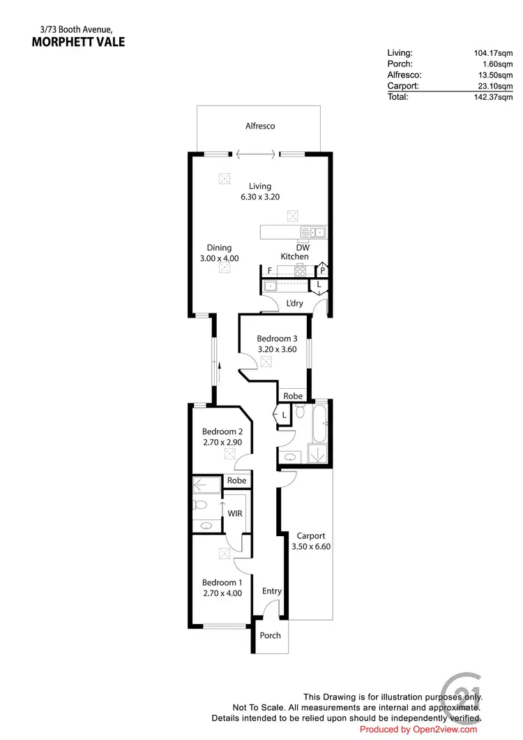 Floorplan of Homely house listing, 1/73 Booth Avenue, Morphett Vale SA 5162