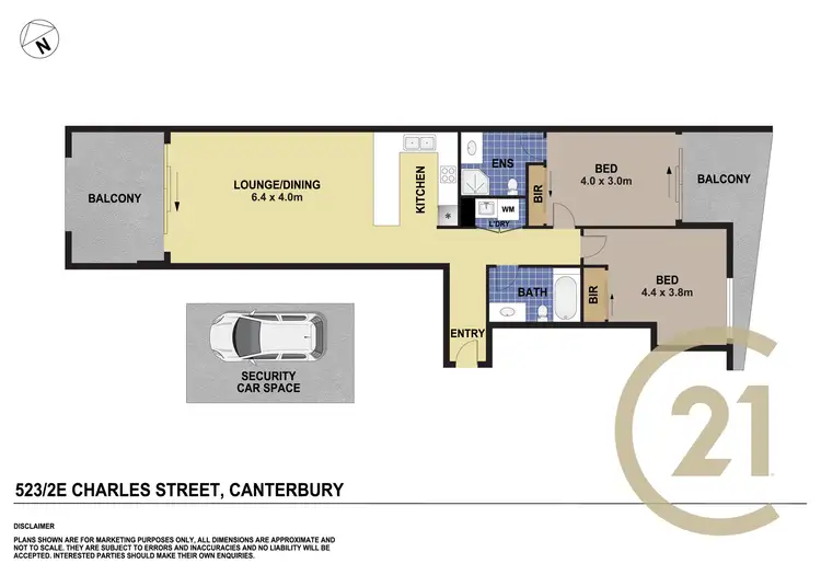 Floorplan of Homely apartment listing, 523/2E Charles Street, Canterbury NSW 2193