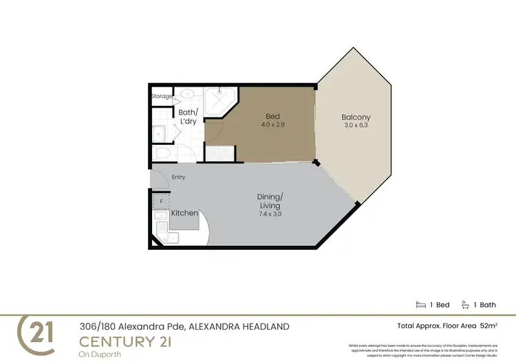 Floorplan of Homely unit listing, 306/180 Alexandra Parade, Alexandra Headland QLD 4572