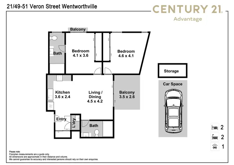 Floorplan of Homely apartment listing, 21/49-51 Veron Street, Wentworthville NSW 2145