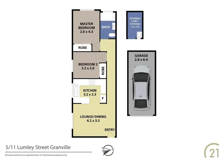 Floorplan of Homely unit listing, 5/11 Lumley Street, Granville NSW 2142