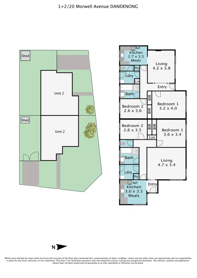 Floorplan of Homely block of units listing, 1-2/20 Morwell Street, Dandenong VIC 3175