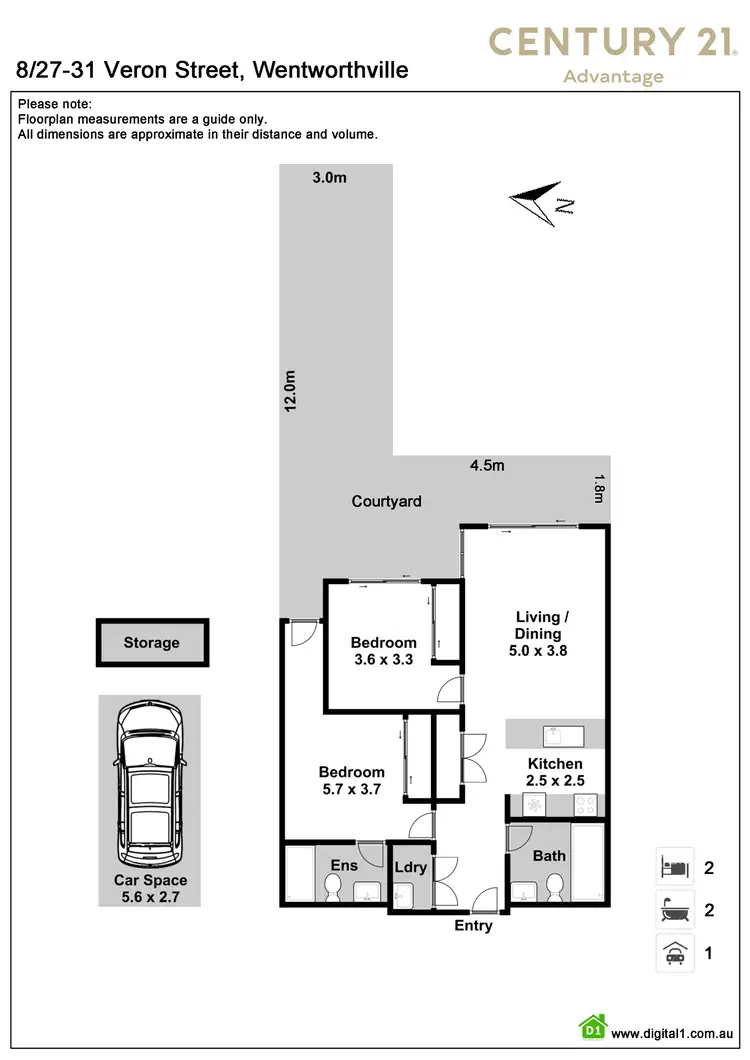 Floorplan of Homely apartment listing, 8/27-31 Veron Street, Wentworthville NSW 2145