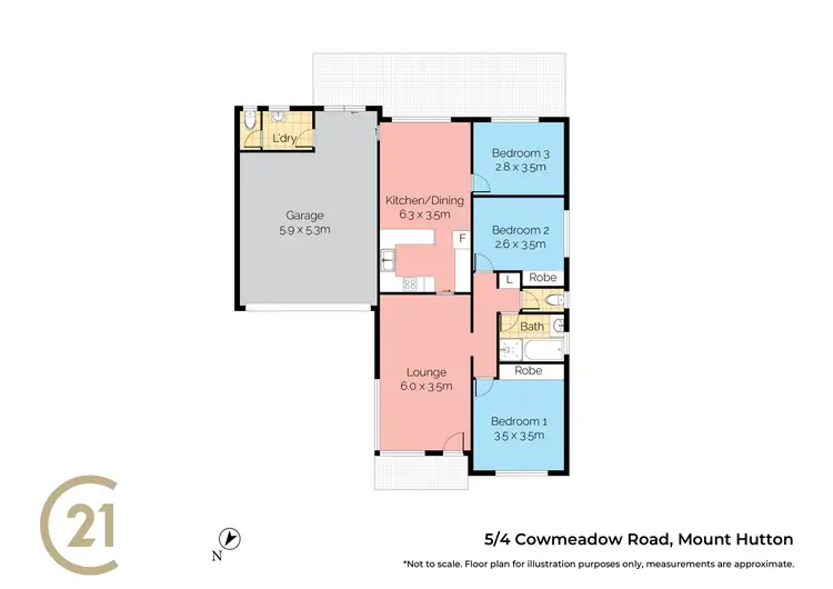 Floorplan of Homely villa listing, 5/4 Cowmeadow Road, Mount Hutton NSW 2290