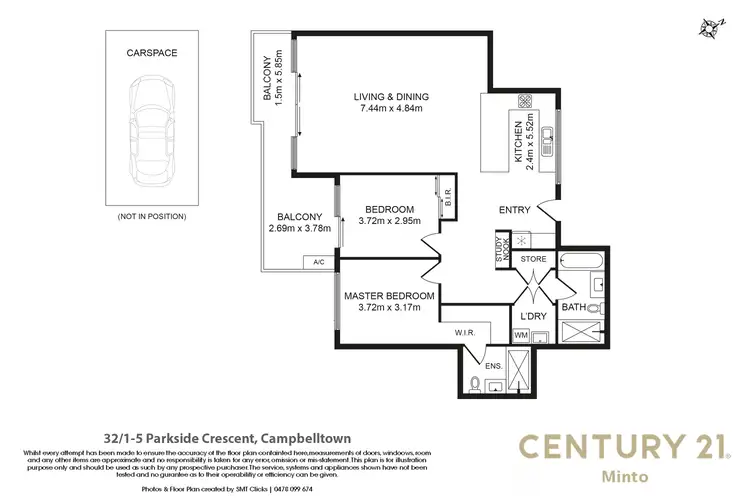 Floorplan of Homely apartment listing, 32/1-5 Parkside Crescent, Campbelltown NSW 2560
