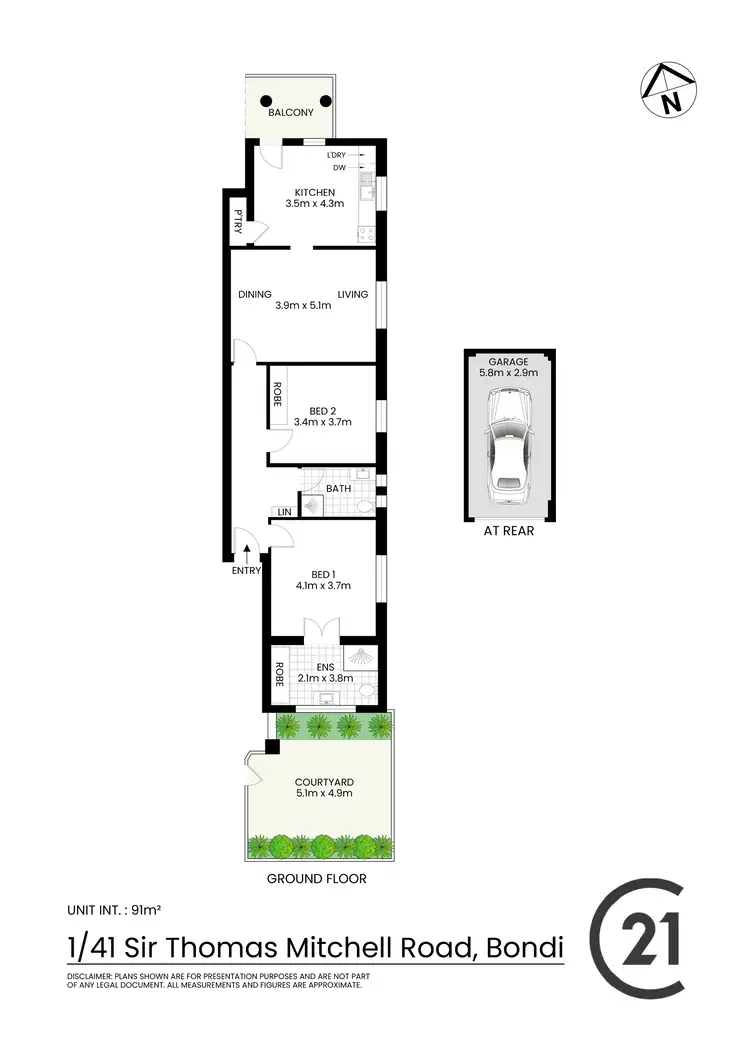 Floorplan of Homely apartment listing, 1/41 Sir Thomas Mitchell Road, Bondi Beach NSW 2026