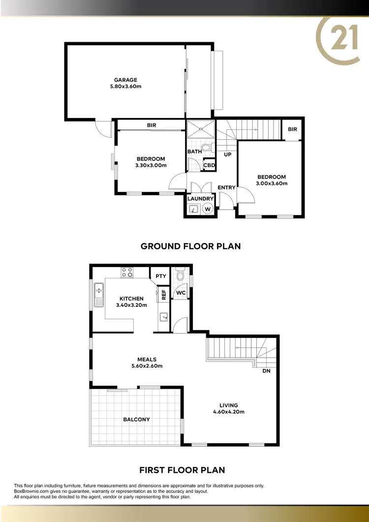 Floorplan of Homely townhouse listing, 1/135 Corrigan Road, Noble Park VIC 3174