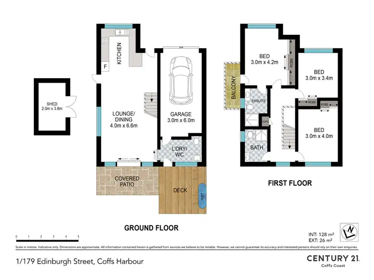Floorplan of Homely townhouse listing, 1/179 Edinburgh Street, Coffs Harbour NSW 2450