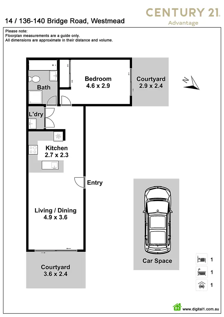 Floorplan of Homely apartment listing, 14/136-140 Bridge Road, Westmead NSW 2145