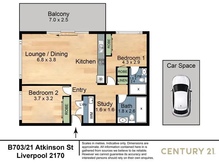 Floorplan of Homely apartment listing, B703/17 Shepherd Street, Liverpool NSW 2170