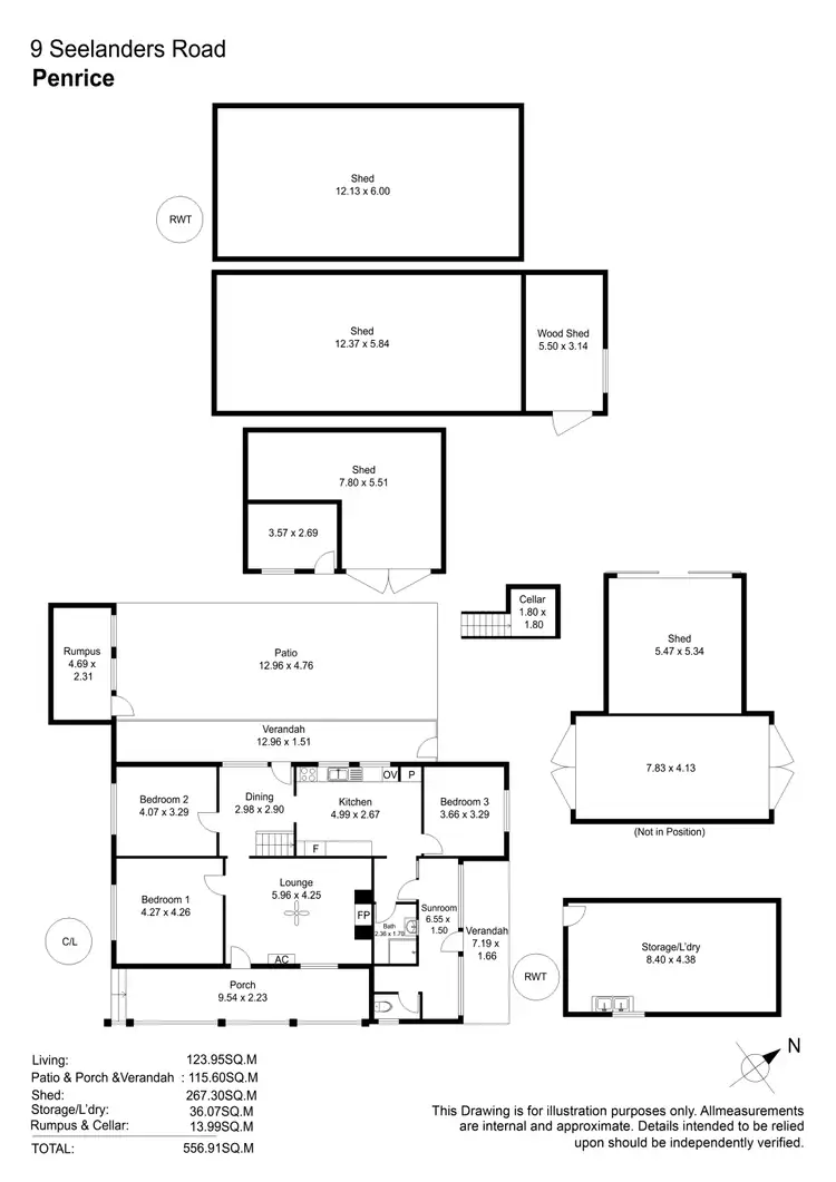 Floorplan of Homely rural property listing, 9 Seelanders Road, Penrice SA 5353