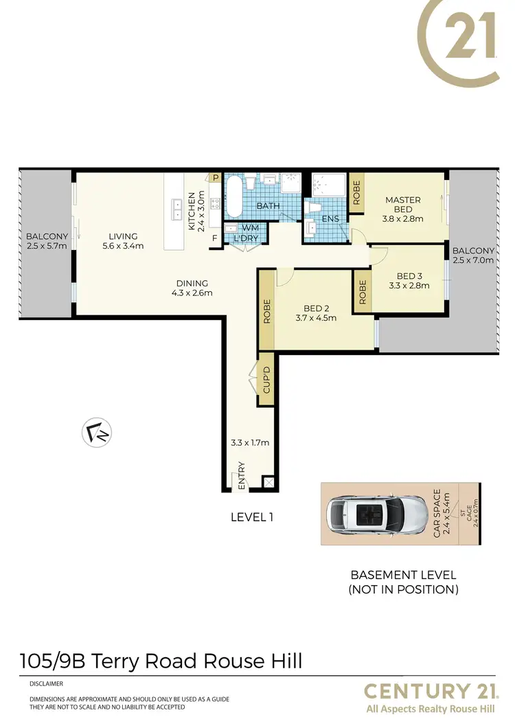 Floorplan of Homely apartment listing, 105/9B Terry Road, Rouse Hill NSW 2155